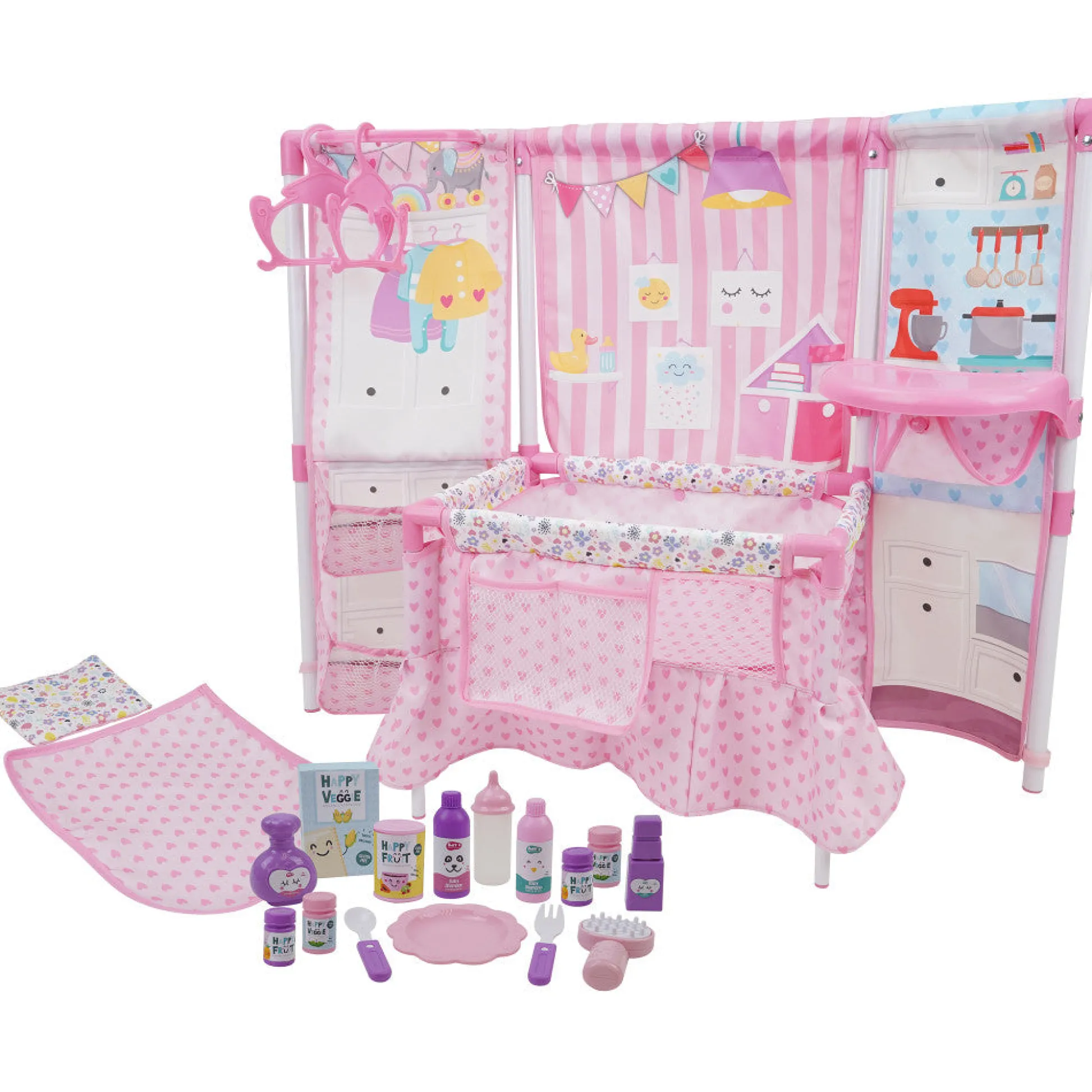 Flat River Group BnB Pink Doll Furniture Set with 14" Baby Doll and Accessories* Doll Houses, Furniture & Accessories|Stuffed Animals & Plush Toys