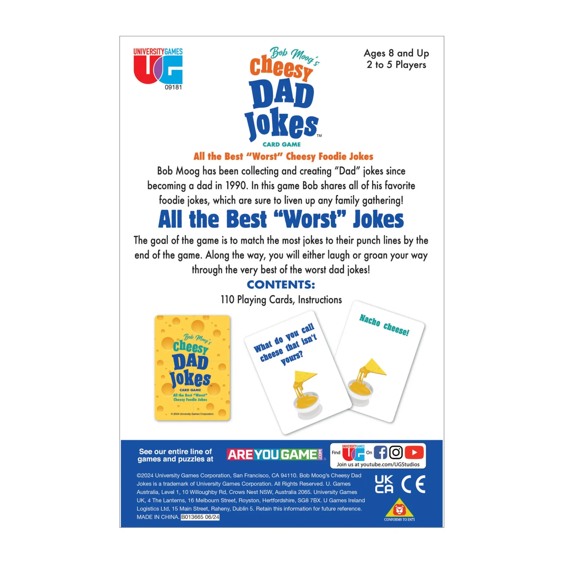 AreYouGame Bob Moog's Cheesy Dad Jokes Food-Themed Card Game* Card Games