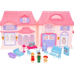 Flat River Group Boley Doll House Playset - Pink & Purple - 16pc with 3 Family Dolls for Kids 3+* Doll Houses, Furniture & Accessories|Stuffed Animals & Plush Toys