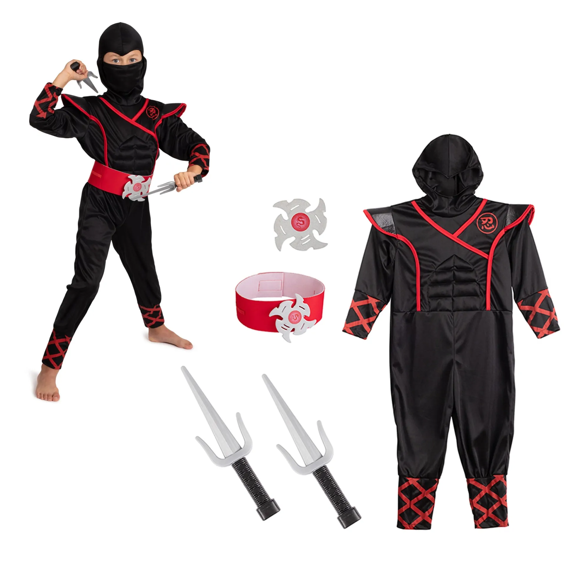 Educators Resource BORN TOYS Ultimate Ninja Warrior Costume Set - Complete Dress-Up Play Kit* Dress Up & Accessories|Dress Up