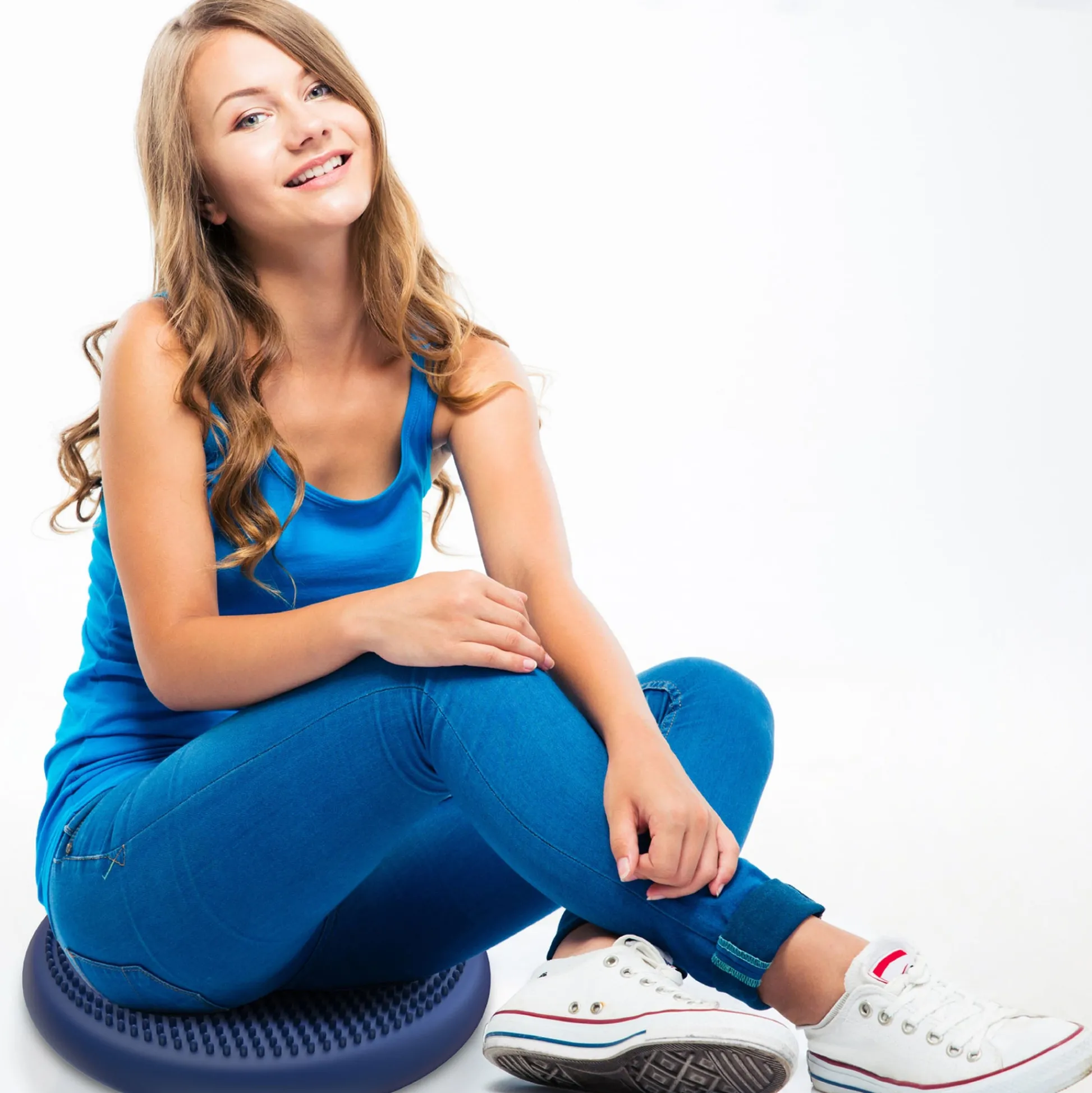 Educators Resource Bouncyband Antimicrobial Wiggle Seat Sensory Cushion, Blue 13"/33cm* Preschool Education Toys & Activities