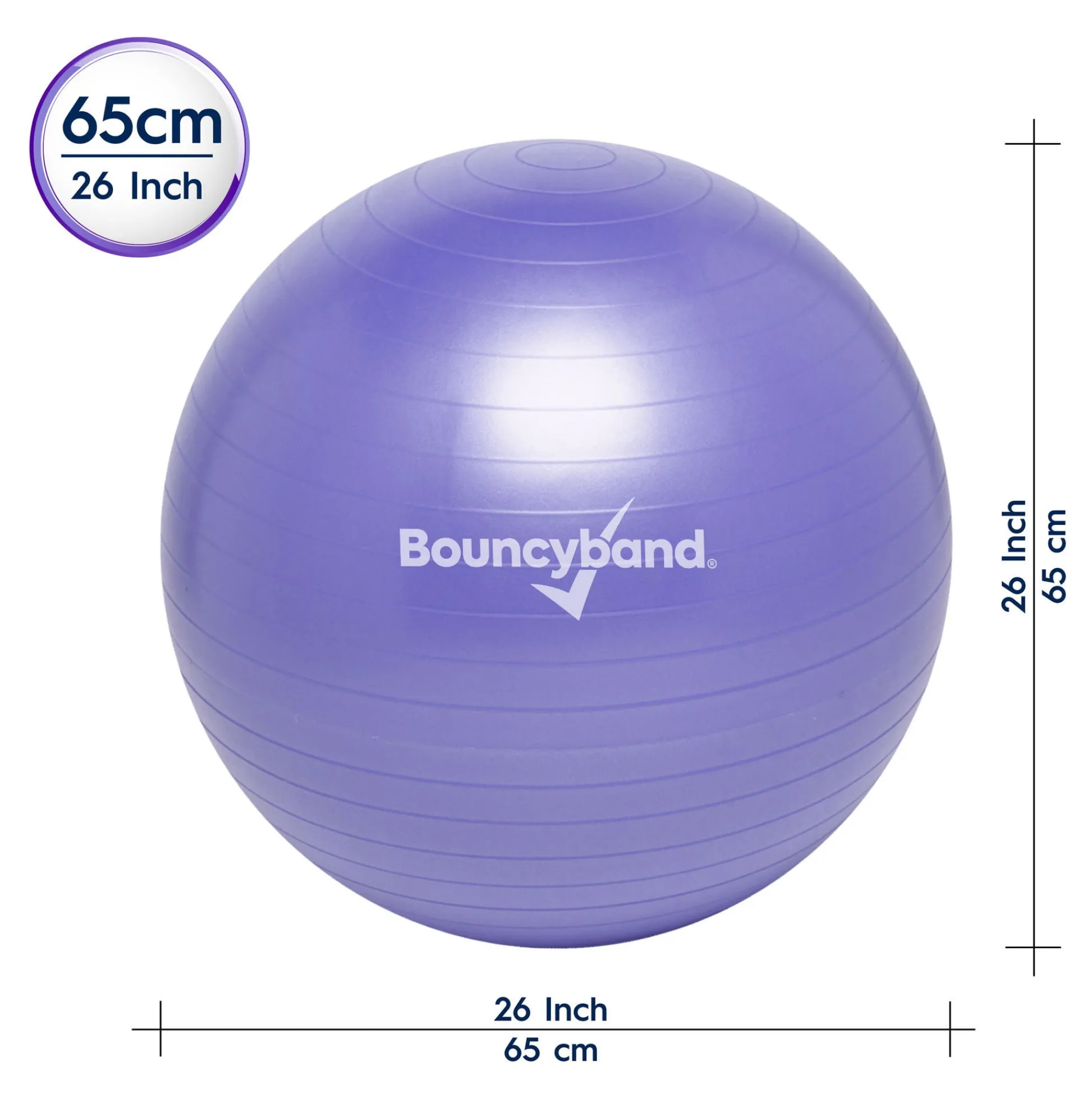 Educators Resource Bouncyband® Balance Ball, 65cm, Vibrant Purple - Stay Active & Focused* Activities & Games