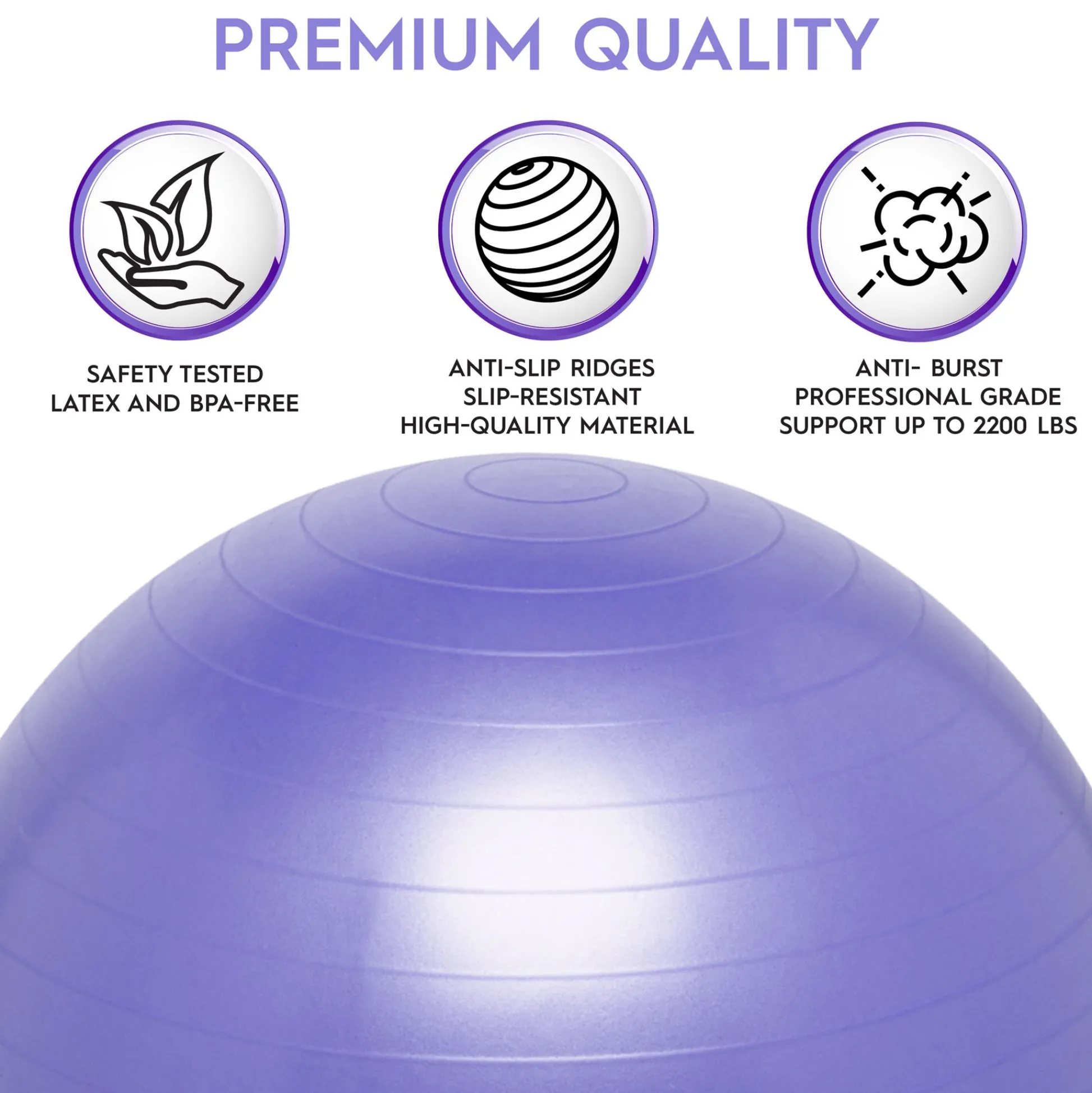 Educators Resource Bouncyband® Balance Ball, 65cm, Vibrant Purple - Stay Active & Focused* Activities & Games