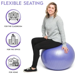 Educators Resource Bouncyband® Balance Ball, 65cm, Vibrant Purple - Stay Active & Focused* Activities & Games