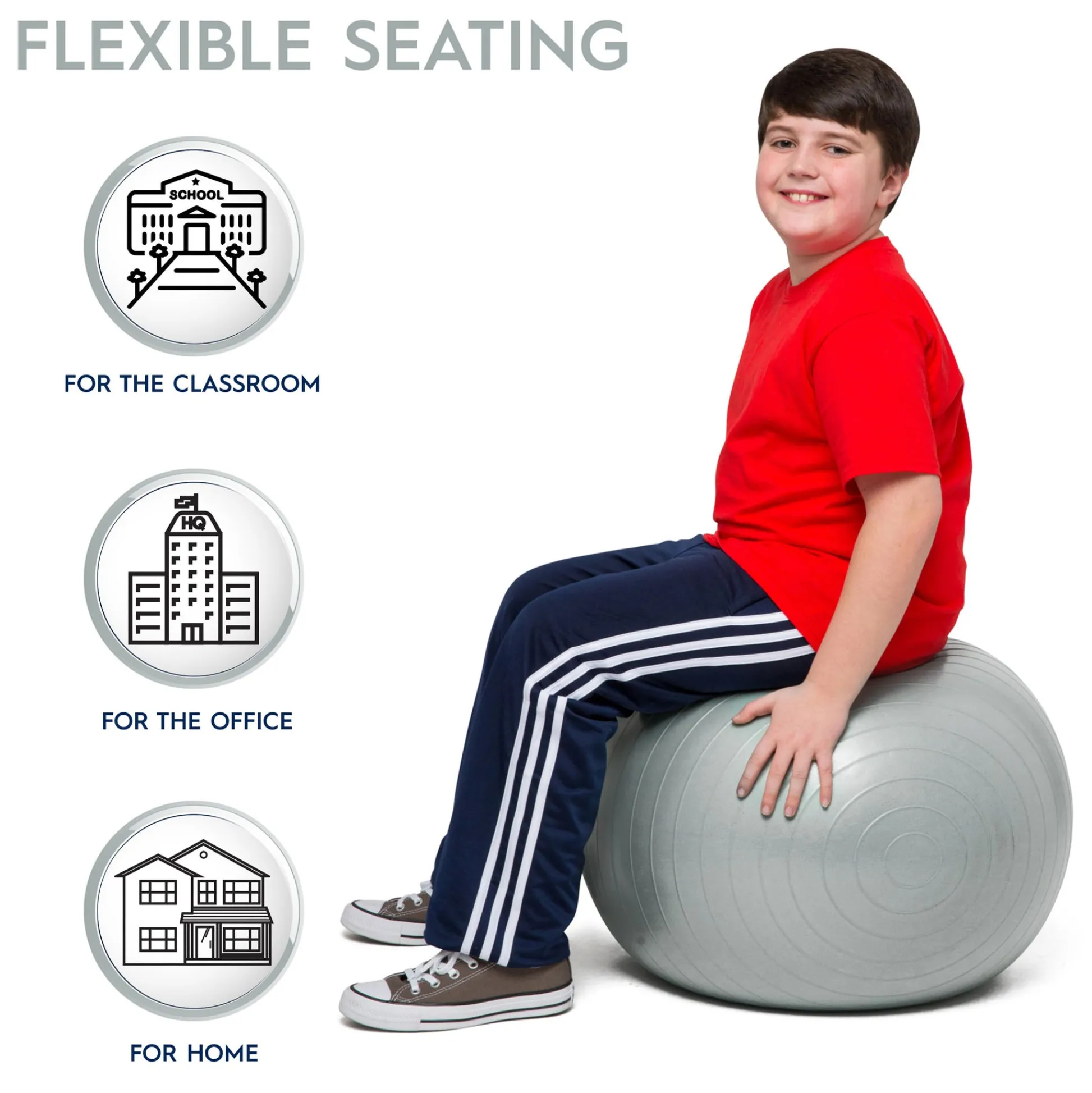 Educators Resource Bouncyband Balance Ball 55cm - Dynamic Silver Seating* Activities & Games