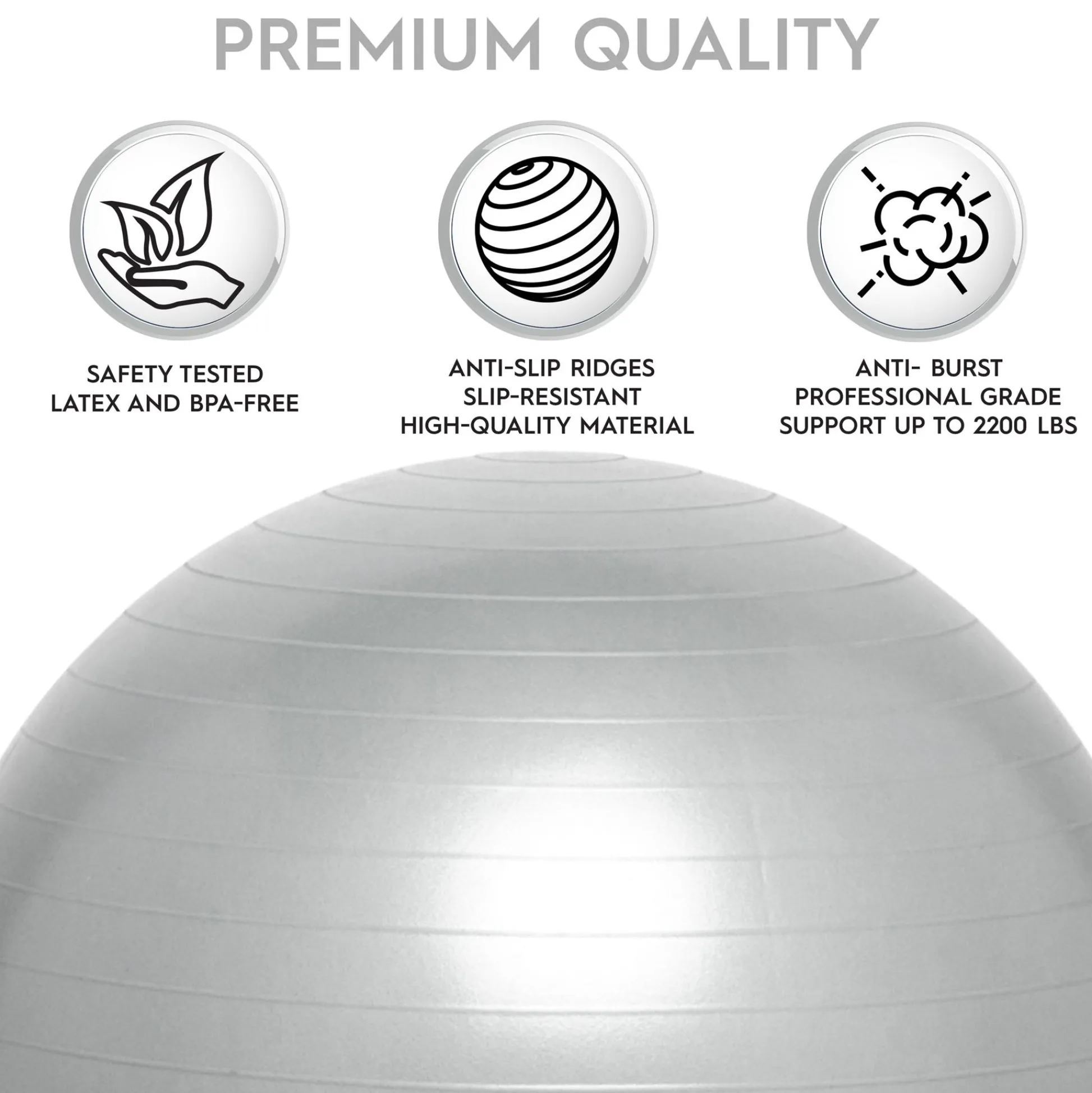 Educators Resource Bouncyband Balance Ball 55cm - Dynamic Silver Seating* Activities & Games
