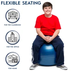 Educators Resource Bouncyband® Balance Ball, 55cm – Blue: Enhance Focus & Fitness!* Activities & Games