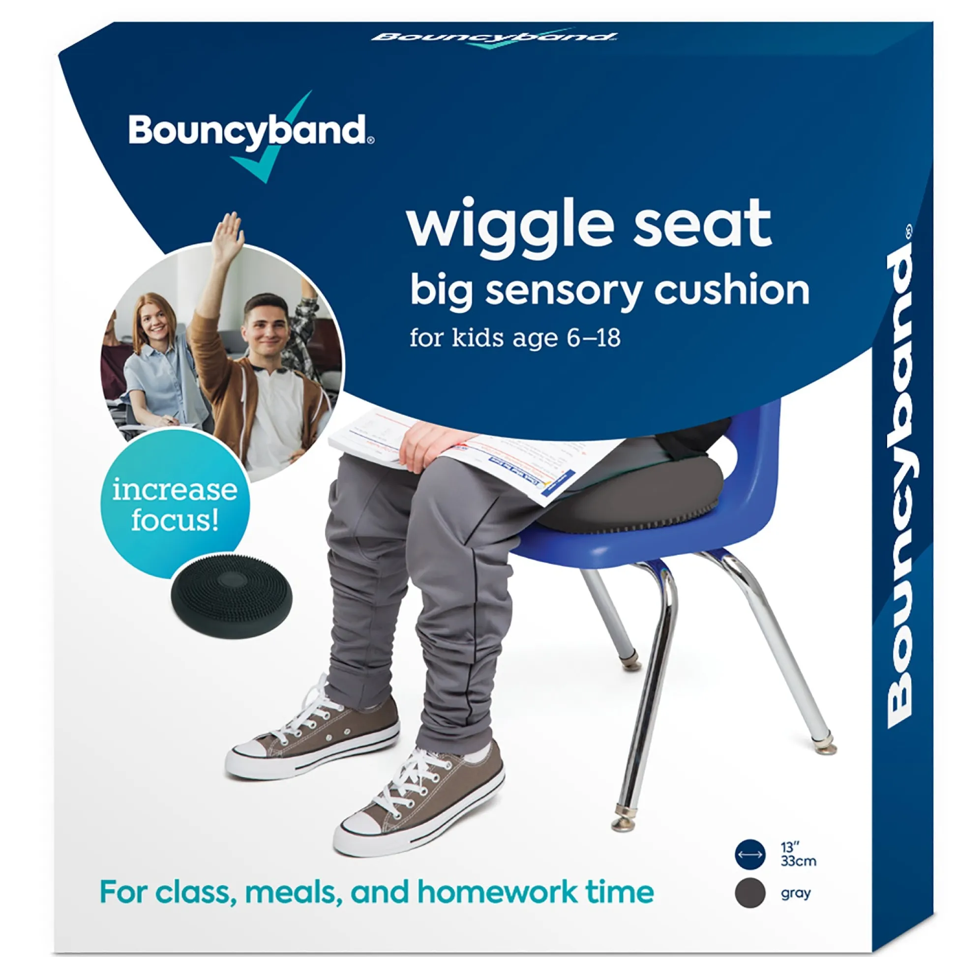 Educators Resource Bouncyband Big Wiggle Seat Sensory Cushion - Dark Gray* Sensory & Fidget Toys