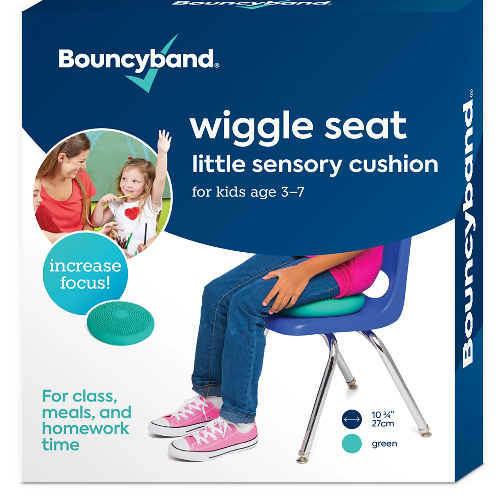Educators Resource Bouncyband Little Wiggle Seat Sensory Cushion, Mint - Calming Movement for Kids* Preschool Education Toys & Activities
