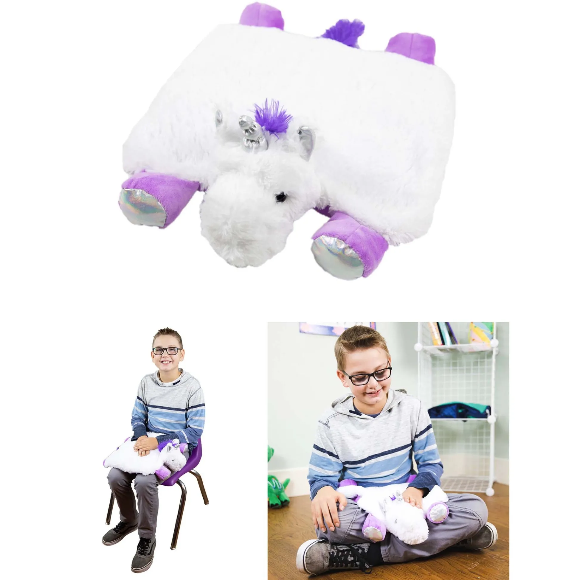 Educators Resource Bouncyband Unicorn Sensory Plush Weighted Lap Pad – Comforting and Washable* Stuffed Animals|Stuffed Animals & Plush Toys
