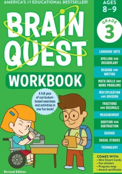 Readerlink Distribution Services Brain Quest Workbook - 3rd Grade Revised Edition - Fun Learning Activities*Kids Reading, Writing & Speech|Kids Books