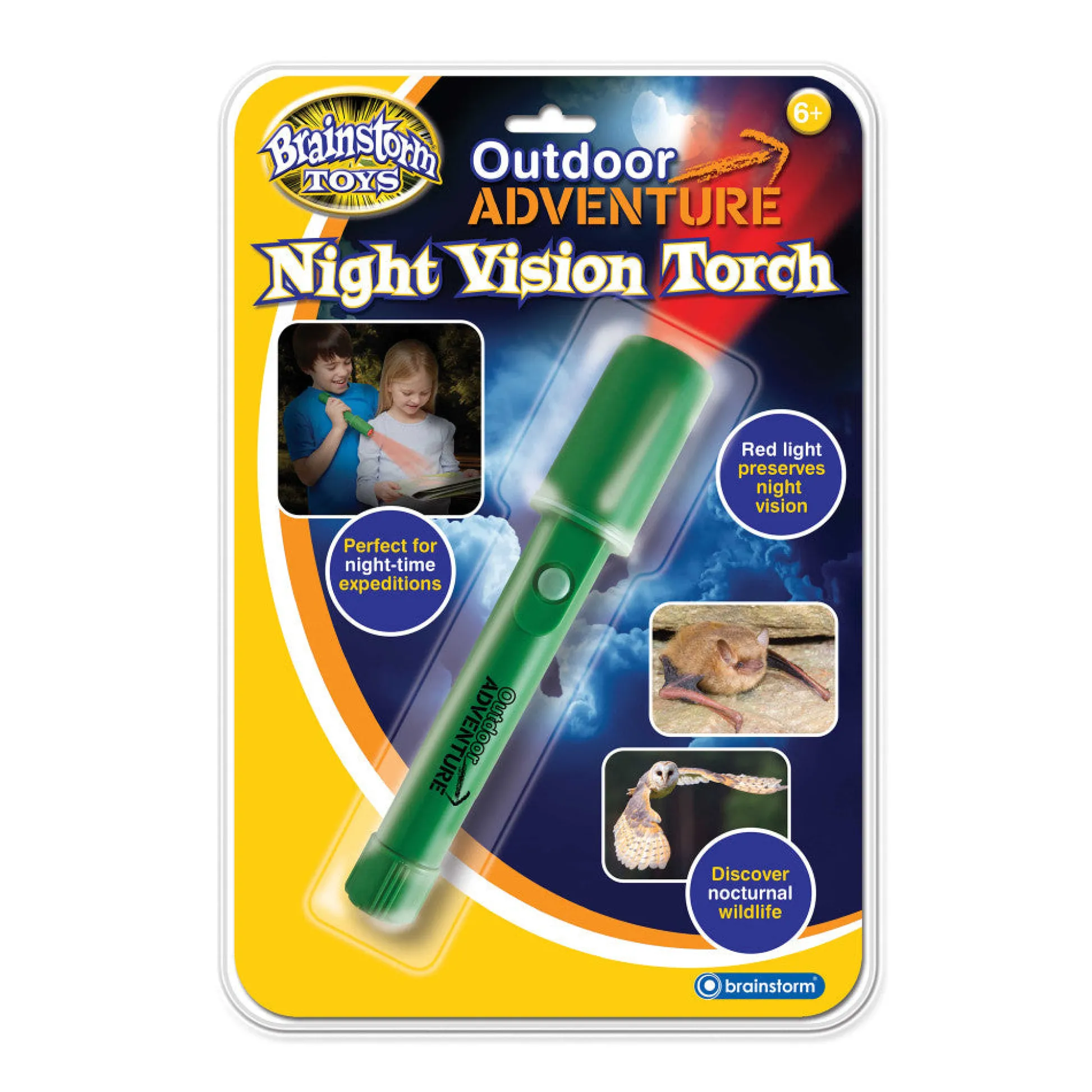 Flat River Group Brainstorm Toys Night Vision Red LED Flashlight - Outdoor Adventure Series* Electronics