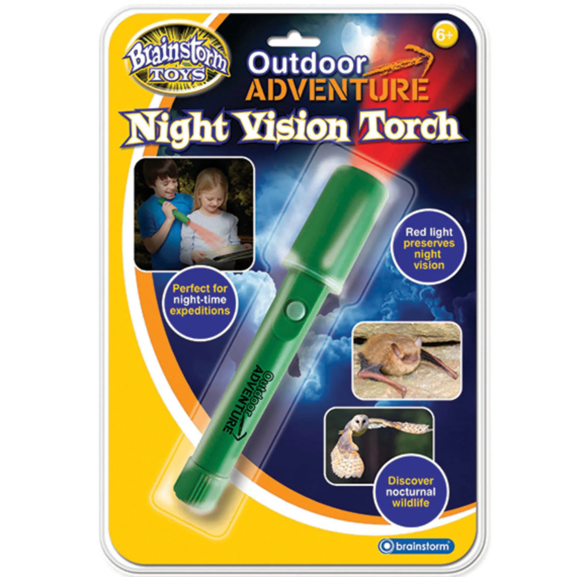Flat River Group Brainstorm Toys Outdoor Adventure Night Vision Flashlight - Red LED* Activities & Games