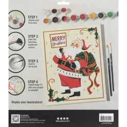Flat River Group Brea Reese Holiday Santa Acrylic Paint-By-Number Kit* Drawing, Color & Painting