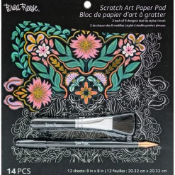 Flat River Group Brea Reese Mandala Scratch Art Paper Pad - Creative DIY Kit* Drawing, Color & Painting