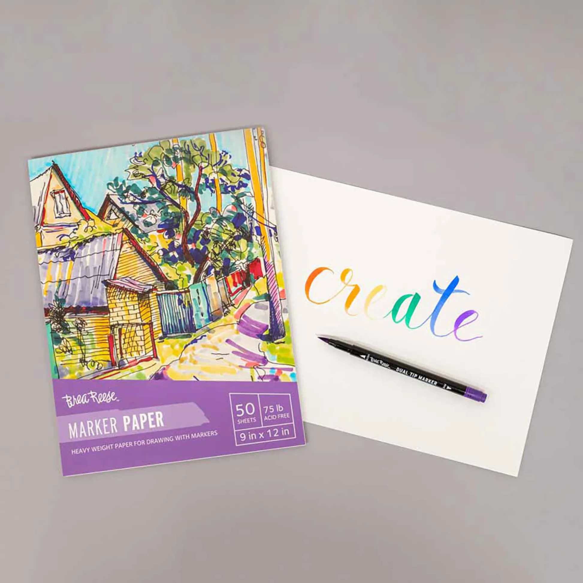 Flat River Group Brea Reese Marker Paper Pad - 50 Sheets 9x12" - 75lb Acid-Free* Drawing, Color & Painting