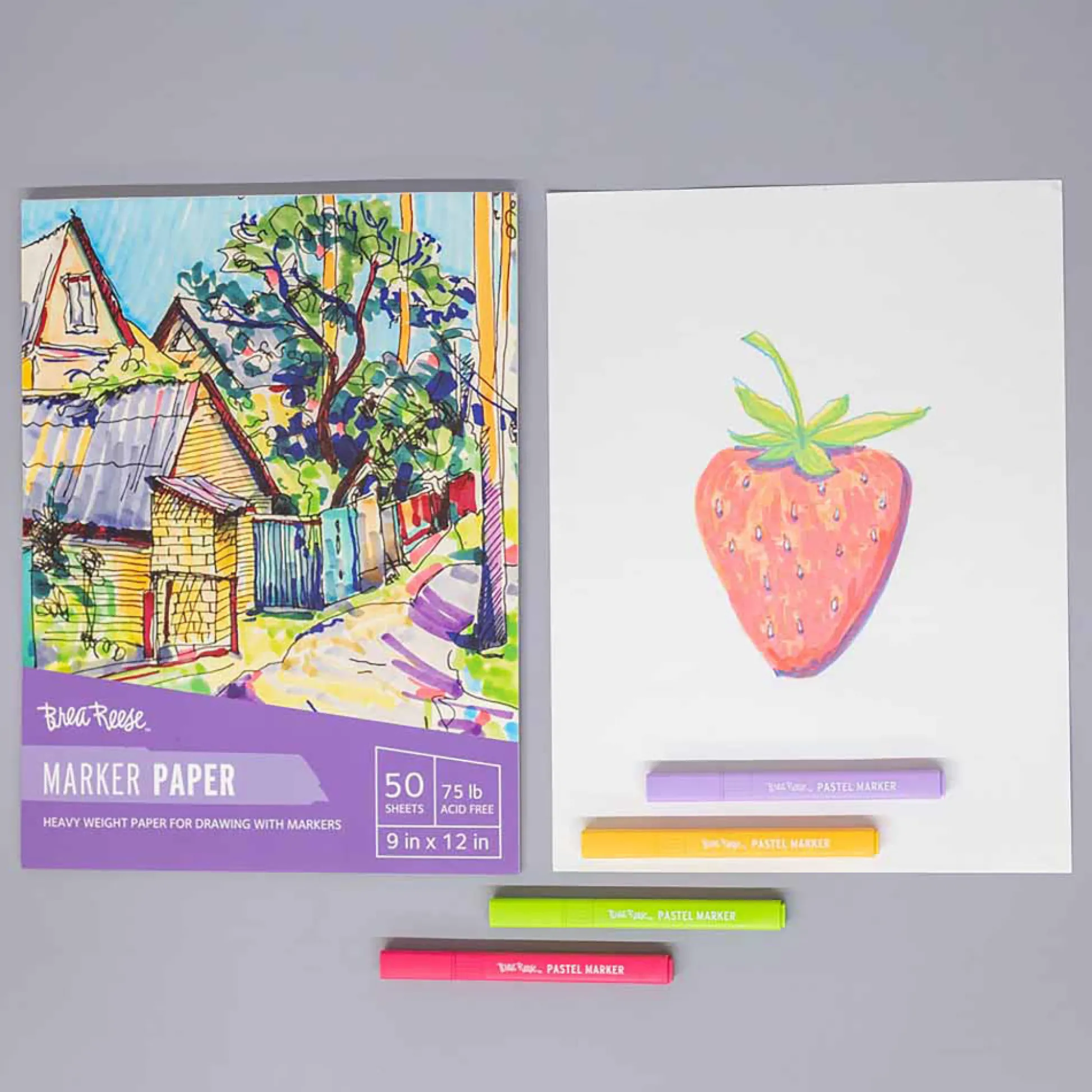 Flat River Group Brea Reese Marker Paper Pad - 50 Sheets 9x12" - 75lb Acid-Free* Drawing, Color & Painting