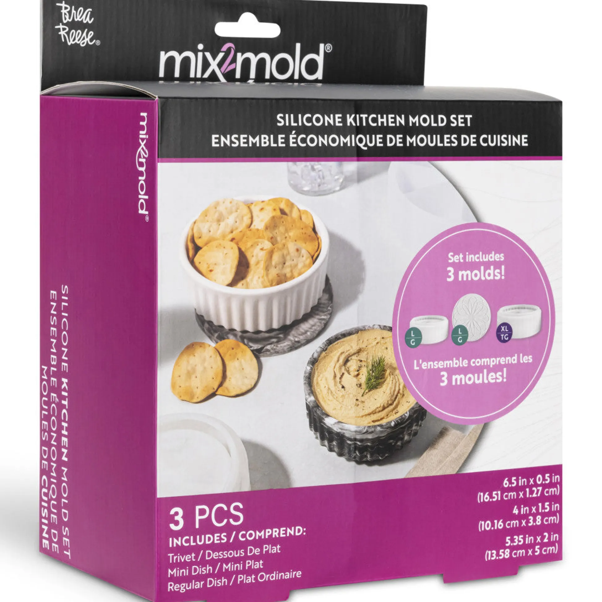 Flat River Group Brea Reese Mix2Mold: Colorful Kitchen Creations Silicone Molds Set - 3pc* Crafts & Activities