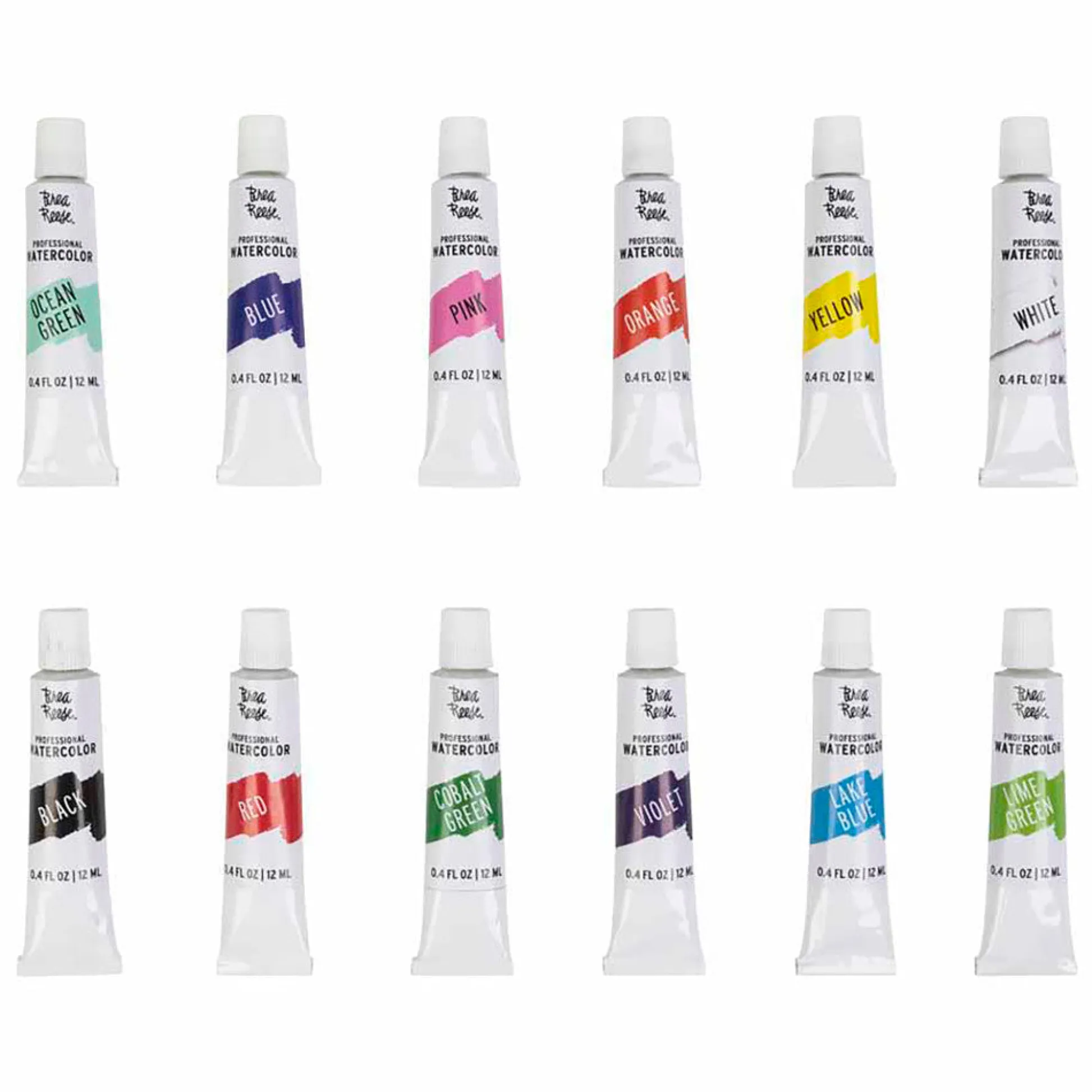 Flat River Group Brea Reese Professional Watercolor Brights Set - 12 Vibrant Color Tubes* Drawing, Color & Painting