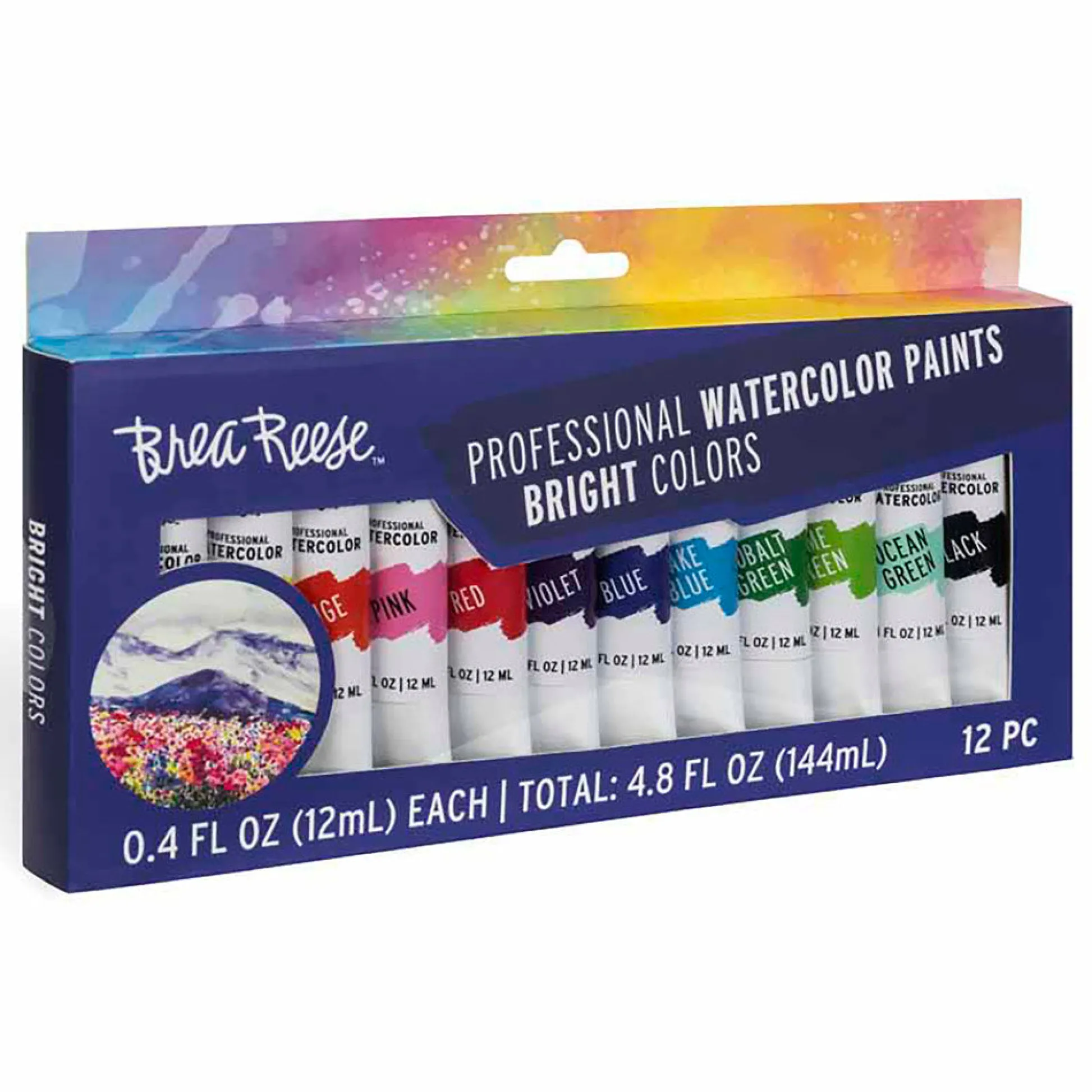 Flat River Group Brea Reese Professional Watercolor Brights Set - 12 Vibrant Color Tubes* Drawing, Color & Painting