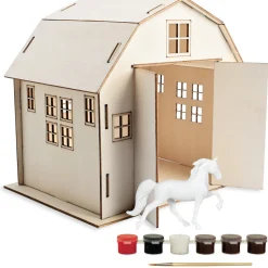 Flat River Group Breyer Stablemates Paint Your Own Barn and Horse Craft Kit* Crafts & Activities