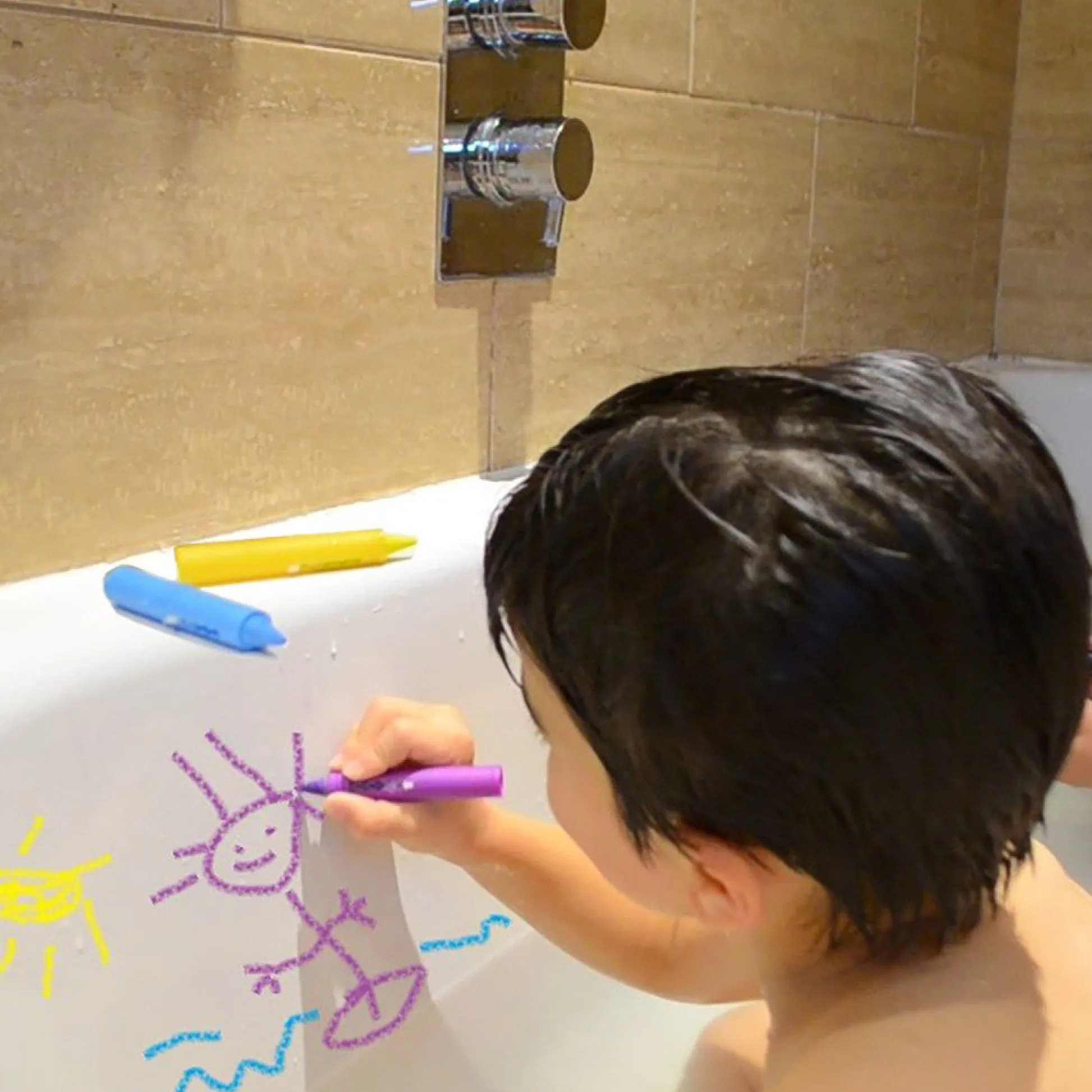 Flat River Group Buddy & Barney Color Magic Bath Time Crayons - 8 Vibrant Washable Crayons* Drawing, Color & Painting