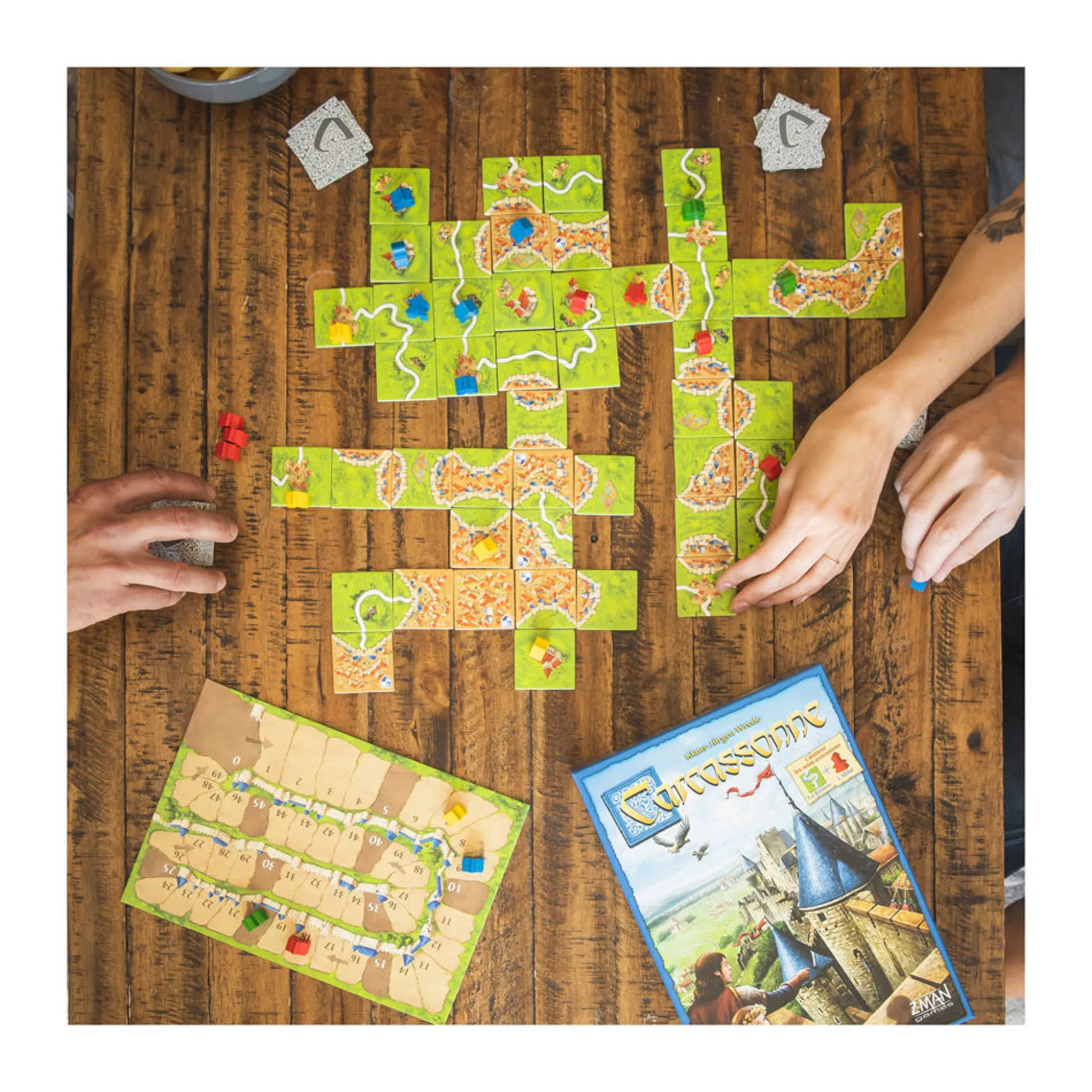 AreYouGame Carcassonne Strategy Board Game with The River and The Abbot Expansions* Board Games|Role-Playing Games