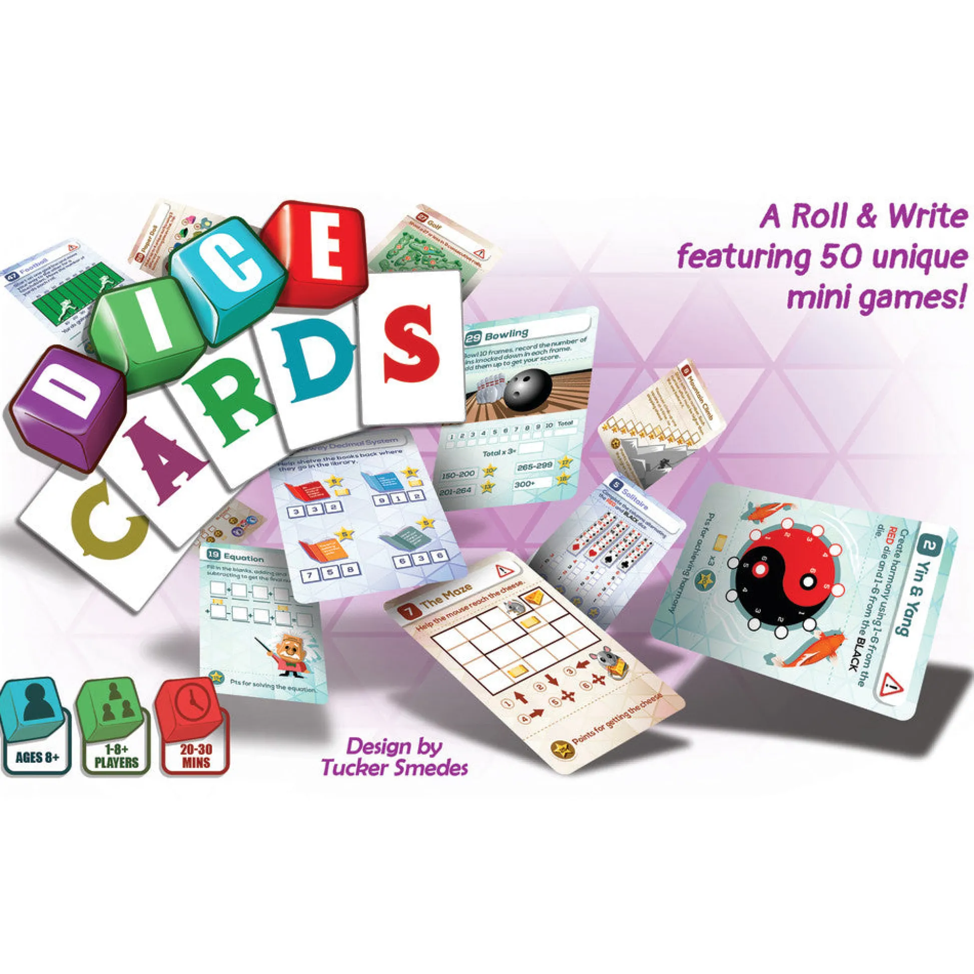 Flat River Group CardLords Dice Cards: 50 Roll & Write Mini Games, Ages 8+* Dice, Roll & Write Games