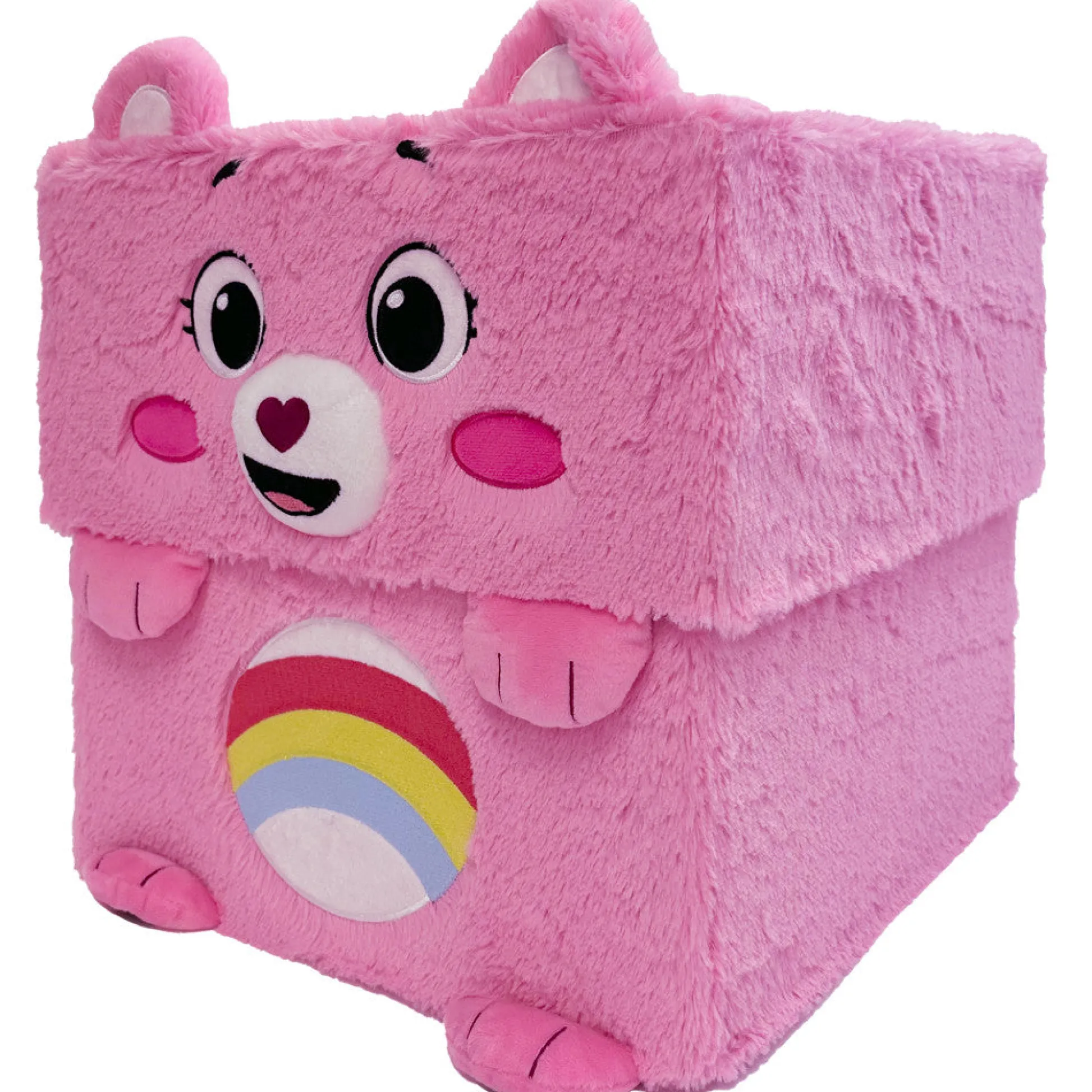 Flat River Group Care Bears Cheer Bear 12" Storable Transforming Bin - Pink* Stuffed Animals|Stuffed Animals & Plush Toys