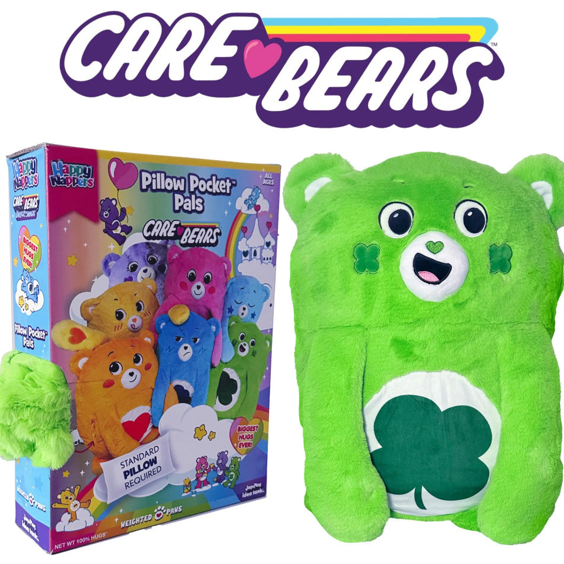 Flat River Group Care Bears Happy Nappers Good Luck Bear Pillow Pocket Pal* Social & Emotional Skills|Stuffed Animals
