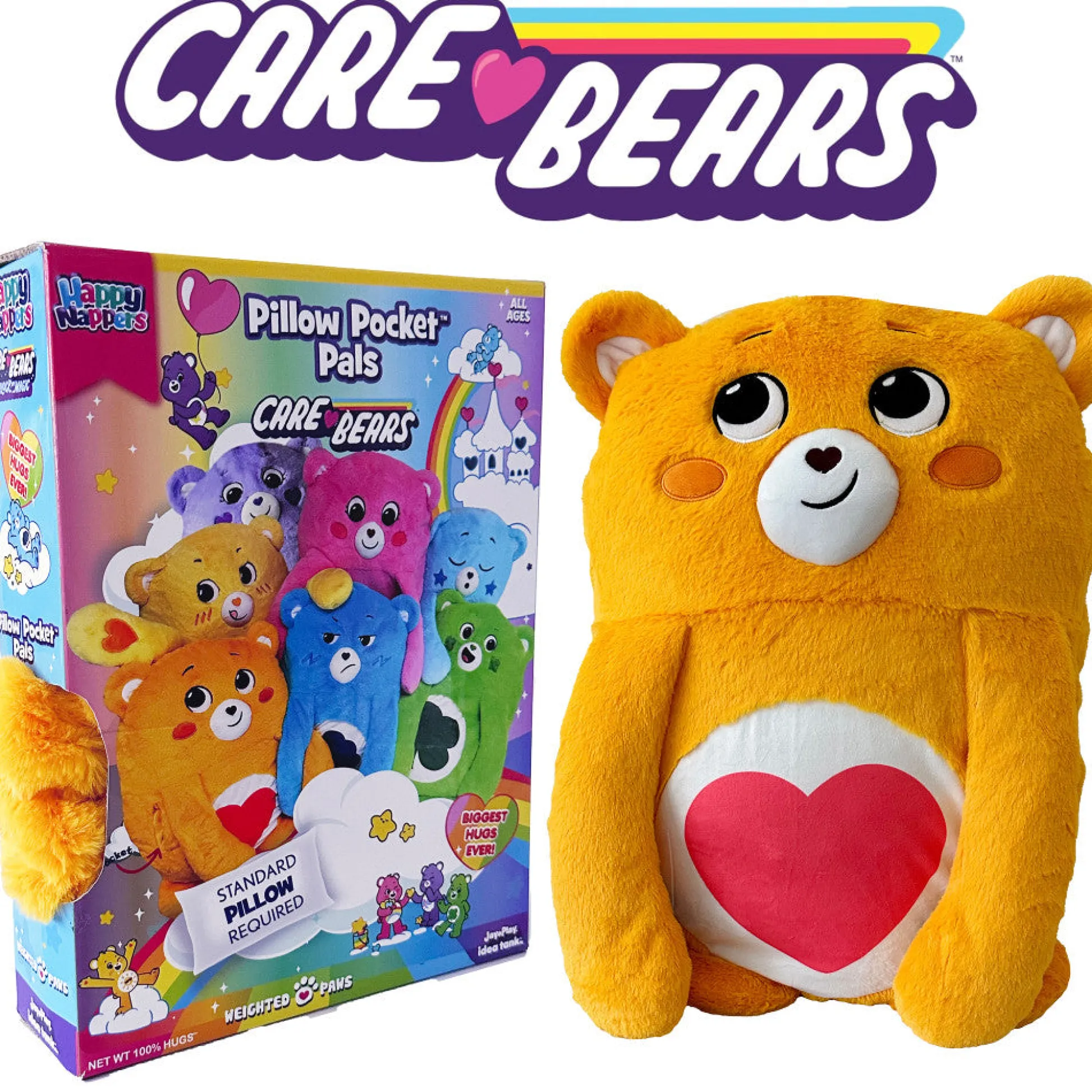 Flat River Group Care Bears Happy Nappers Tenderheart Bear Pillow Pocket Pal* Stuffed Animals|Stuffed Animals & Plush Toys