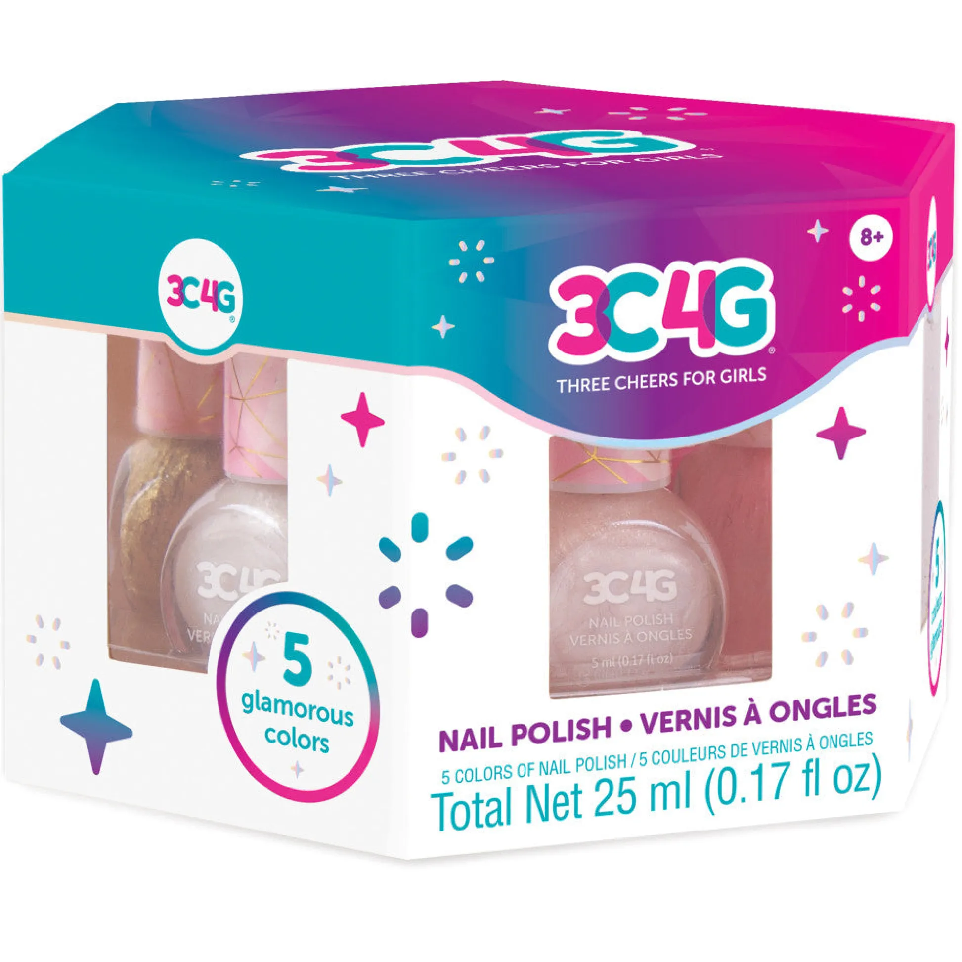 Flat River Group 3C4G Glamorous Nail Polish Set - Pink & Gold Hexagon Collection* Crafts & Activities