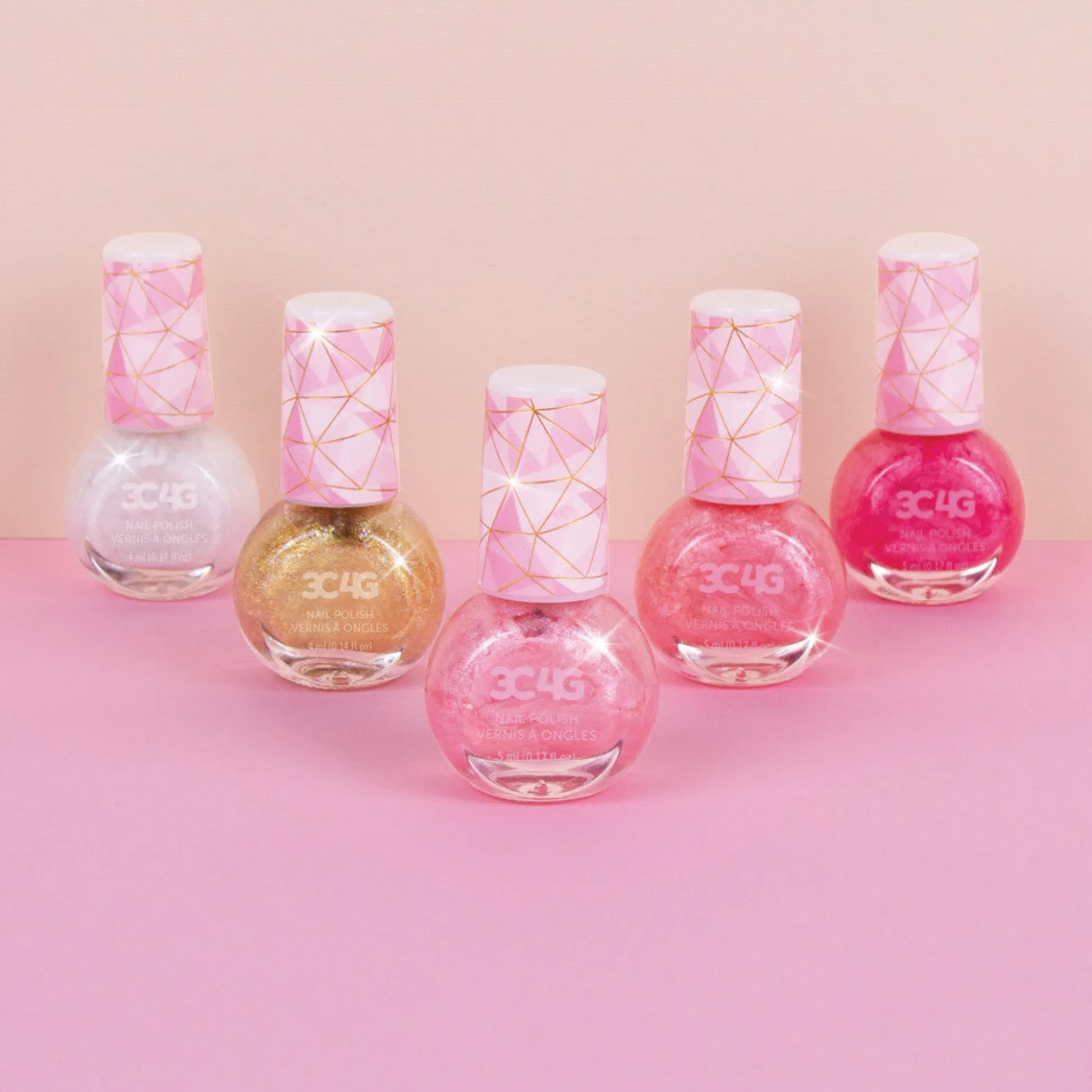 Flat River Group 3C4G Glamorous Nail Polish Set - Pink & Gold Hexagon Collection* Crafts & Activities