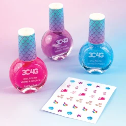 Flat River Group 3C4G Make It Real Mermaid Shimmer Trio Nail Polish Set - Bright Pink, Purple* Crafts & Activities