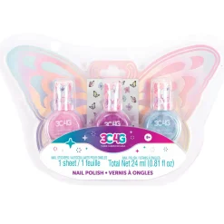 Flat River Group 3C4G Sparkle Butterfly Nail Polish Trio - Pastel Colors* Crafts & Activities
