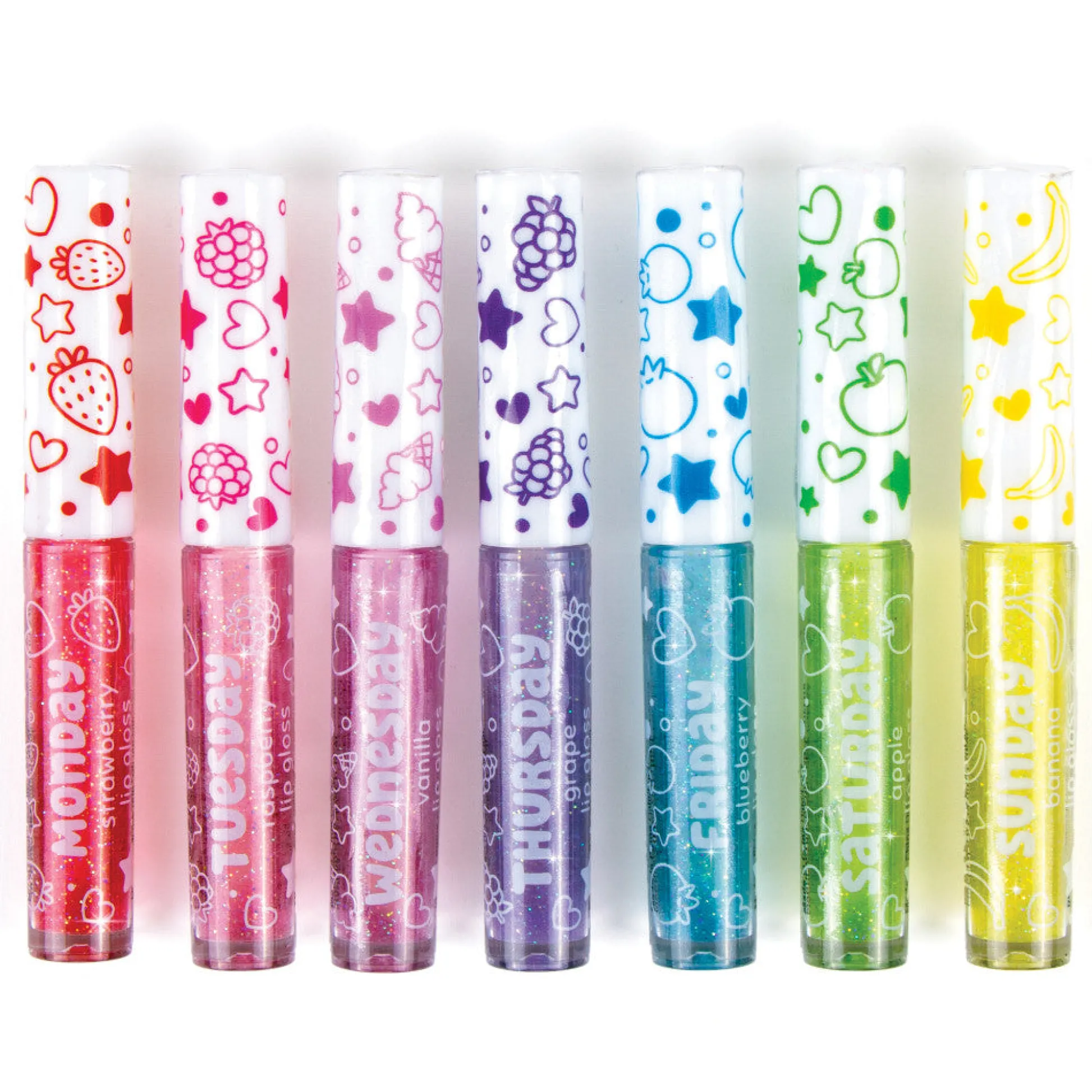 Flat River Group 3C4G Sparkle Collection 7-Day Glitter Lip Gloss Set for Kids* Crafts & Activities
