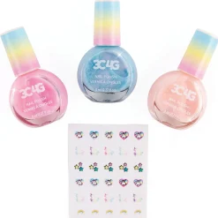 Flat River Group 3C4G Unicorn Shimmer Trio Nail Polish Set - Pastel Holographic Shades* Crafts & Activities