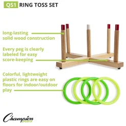 Educators Resource Champion Sports Classic Wooden Ring Toss Game Set* Activities & Games