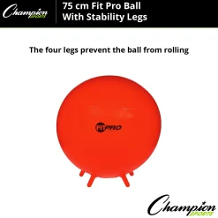 Educators Resource Champion Sports 75cm FitPro Ball with Stability Legs - Power Red* Toy Sports