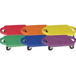 Educators Resource Champion Sports Colorful Scooter Board Set with Handles - 6-Pack* Ride-Ons