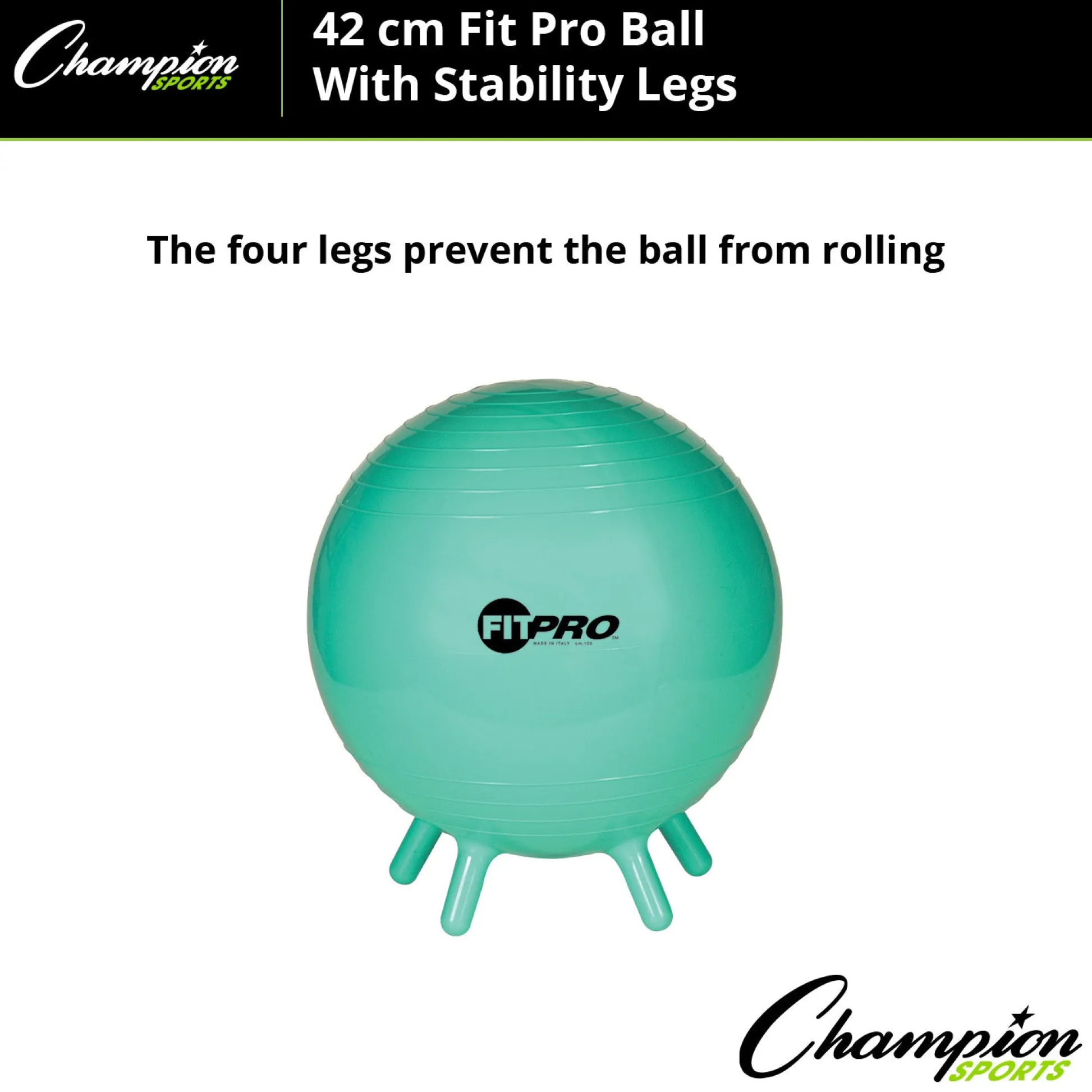 Educators Resource Champion Sports FitPro Stability Ball with Legs, 42cm - Enhance Your Core!* Toy Sports