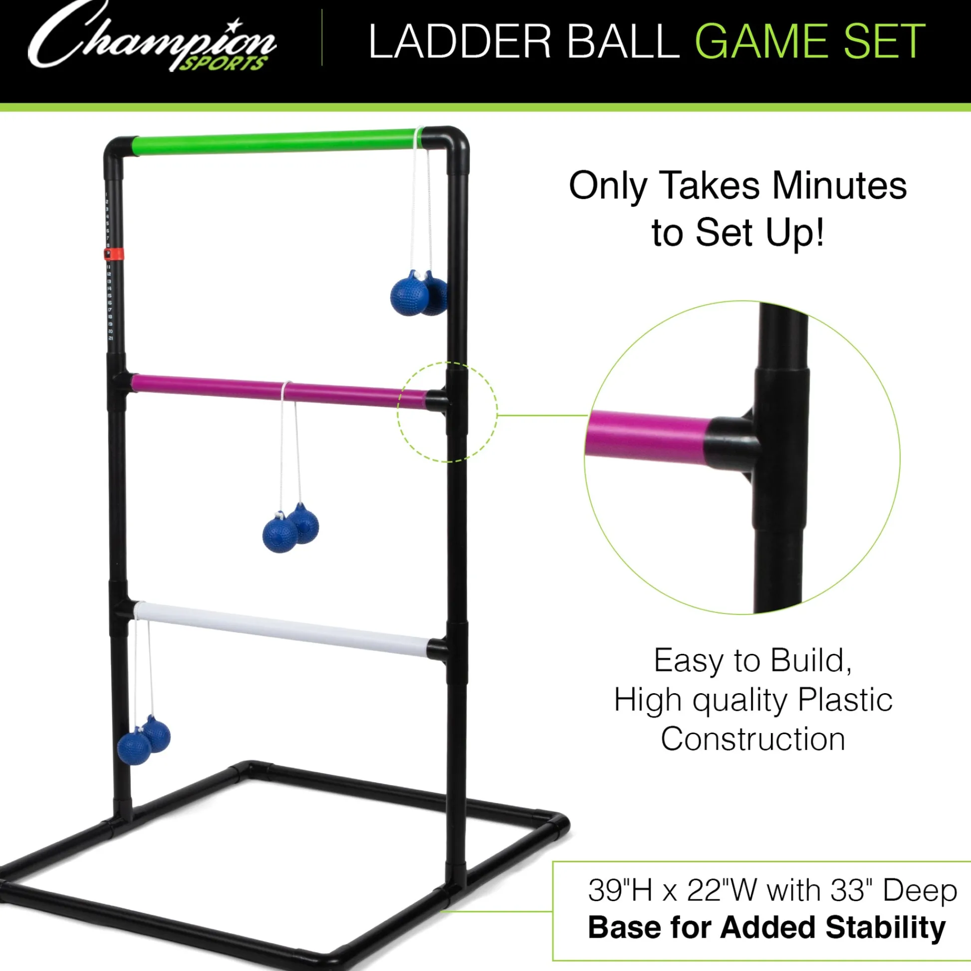 Educators Resource Champion Sports Ladder Ball Game Set - Outdoor Fun for All Ages* Toy Sports