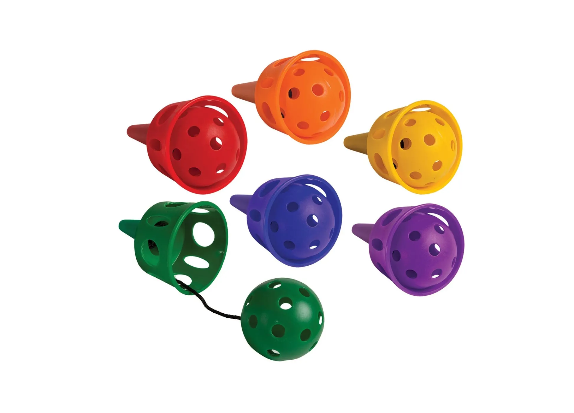Educators Resource Champion Sports Rainbow Catch-A-Ball Cup Set, 6 Pieces* Toy Sports