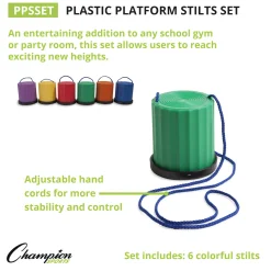 Educators Resource Champion Sports Rainbow Platform Stilts, Set of 6* Toy Sports