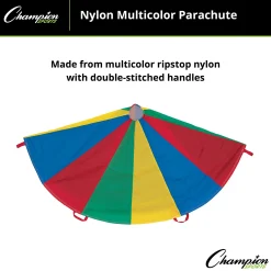 Educators Resource Champion Sports Rainbow Play Parachute, 20ft Dia with 16 Handles* Activities & Games