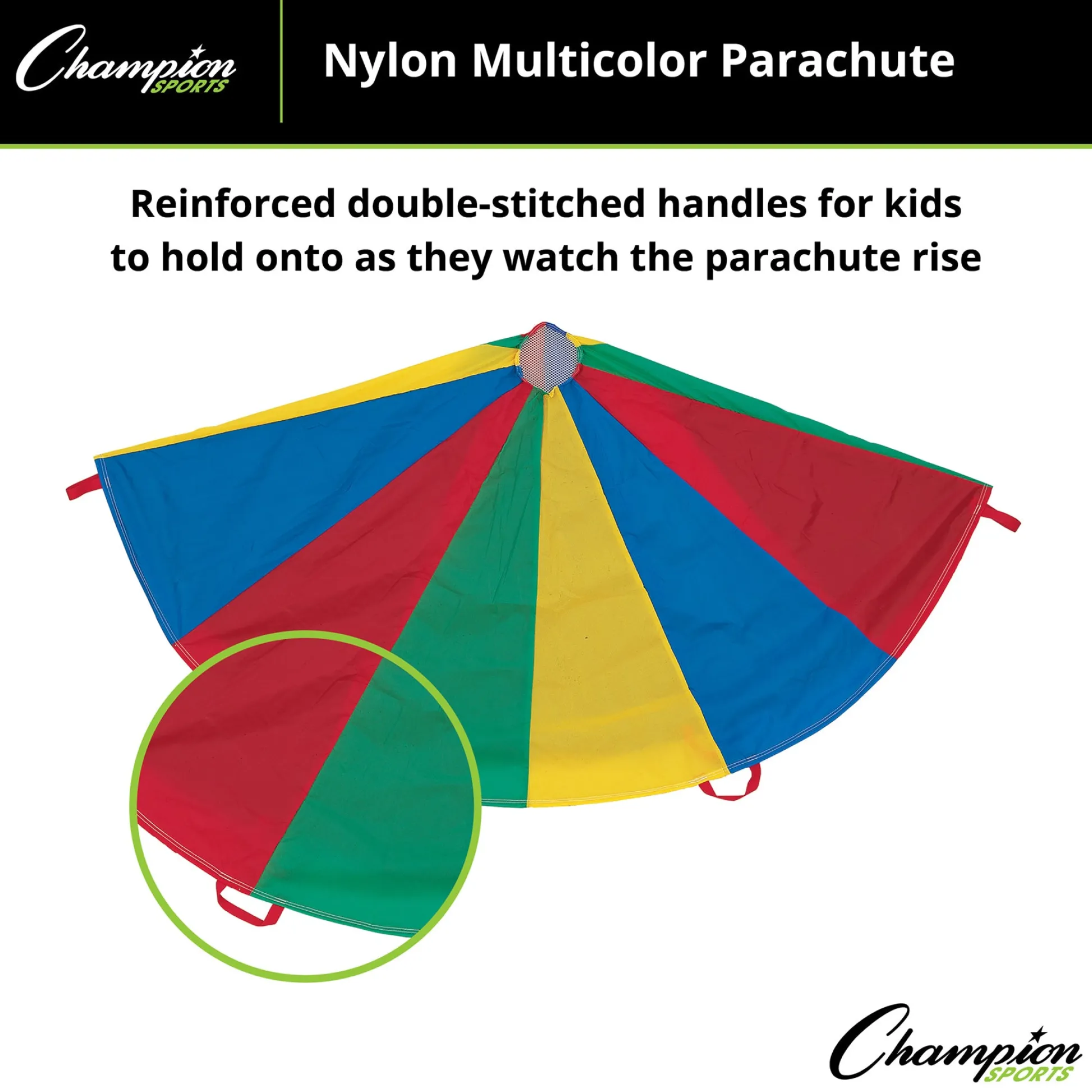 Educators Resource Champion Sports Rainbow Play Parachute, 20ft Dia with 16 Handles* Activities & Games