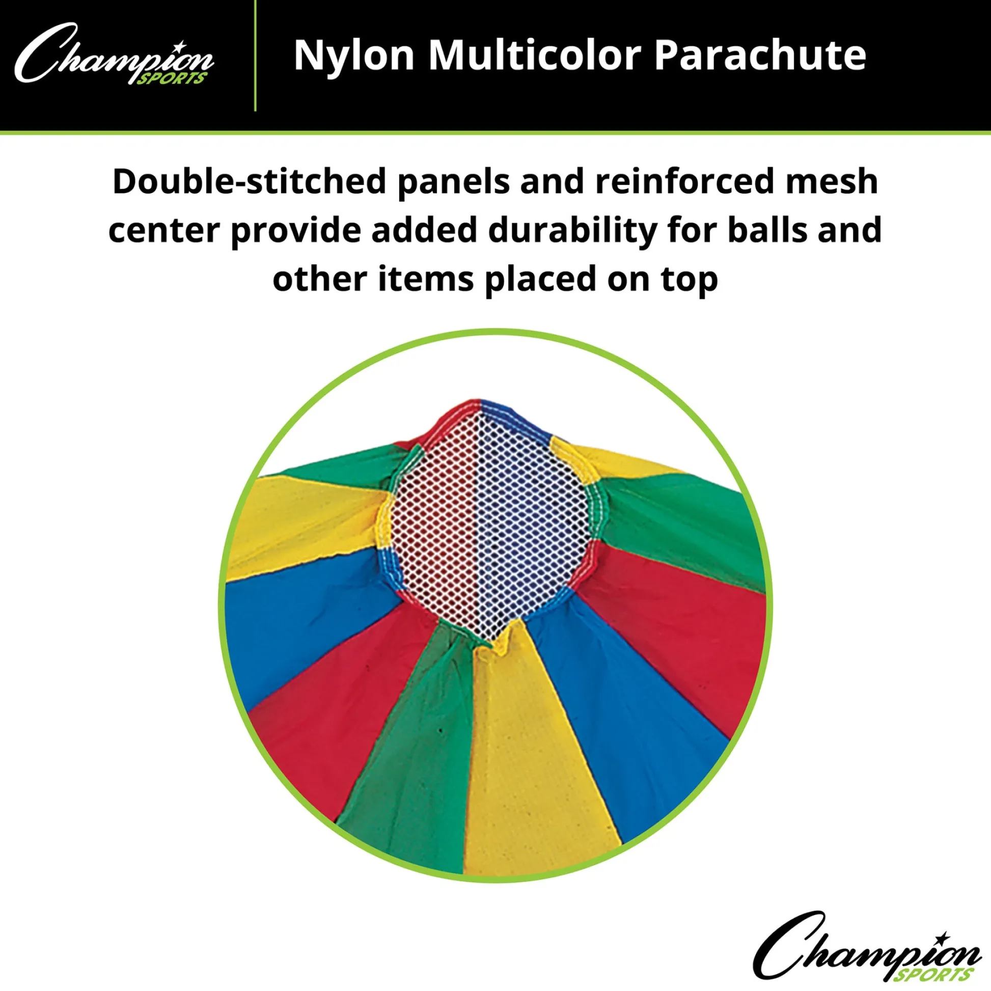 Educators Resource Champion Sports Rainbow Play Parachute, 20ft Dia with 16 Handles* Activities & Games