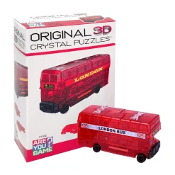 AreYouGame Charming London Bus 3D Crystal Puzzle - Radiant Red, 53 Pieces* Puzzles