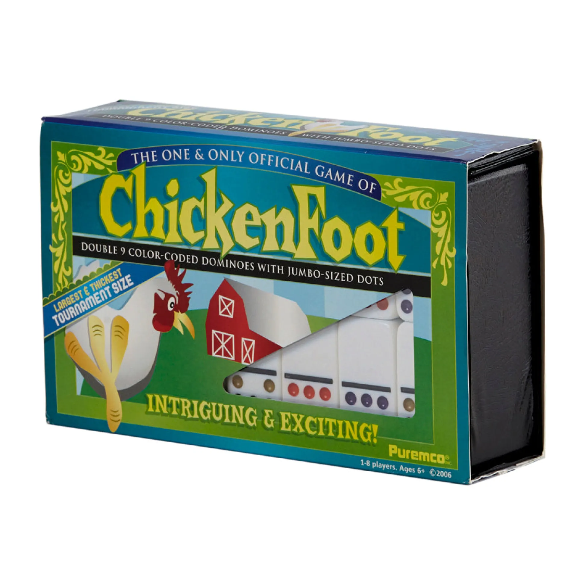 AreYouGame ChickenFoot Tournament Size Double 9 Color Dot Dominoes Set* Dominoes & Tiles Games