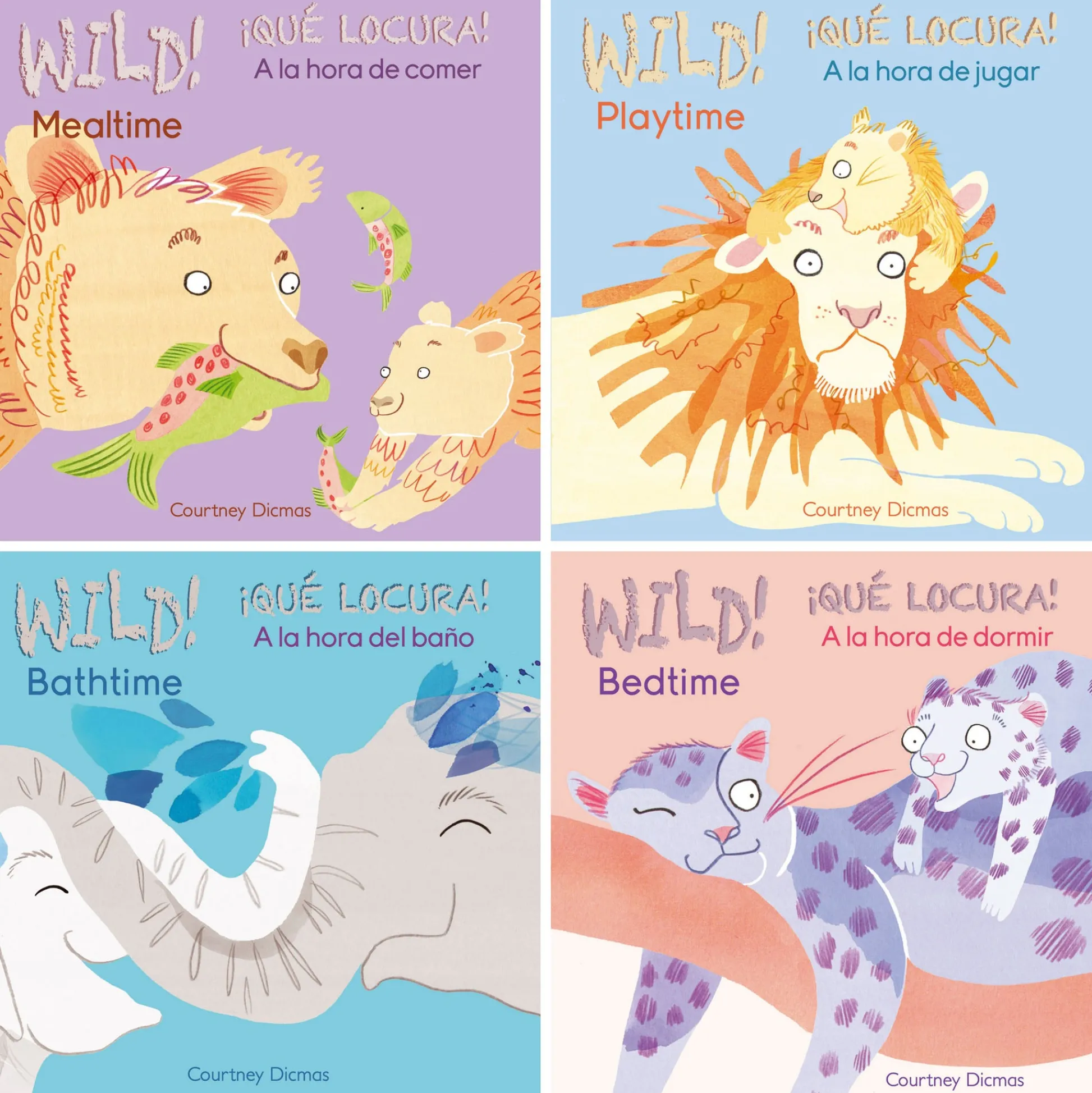 Educators Resource Child's Play Books Wild! Bilingual Board Book Set, 4-Pack*Kids Preschool Education Toys & Activities|Kids Books